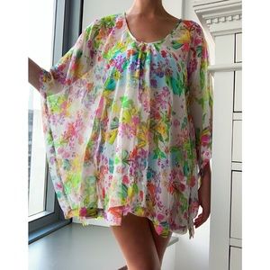 EUC 🌺🌴 Shoshanna 🌴🌺Swim Floral Kimono Coverup, Size Small